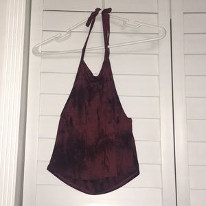 Burgundy tie dye halter